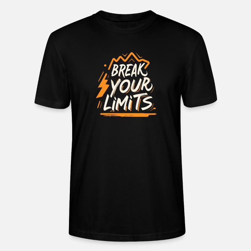 Sportgeschenk "Break your limits", Motivation - Stanley/Stella Unisex Bio-T-Shirt CRAFTER - Schwarz