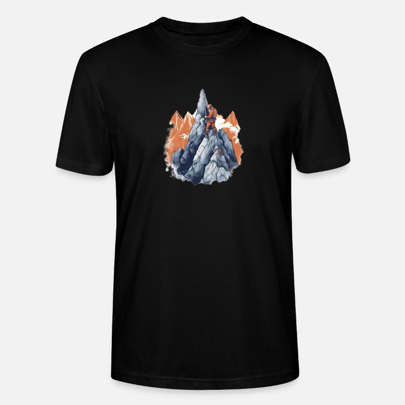 Bergsteiger beim Gipfelaufstieg - Stanley/Stella Unisex Bio-T-Shirt CRAFTER - Schwarz