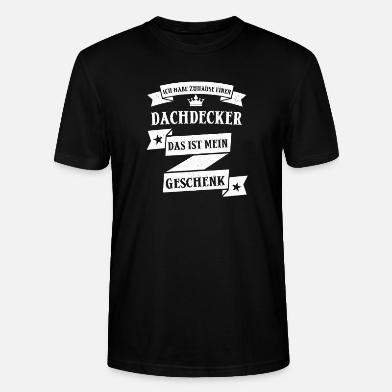 Dachdecker Dachdecken Handwerk Beruf Spruch - Stanley/Stella Unisex Bio-T-Shirt CRAFTER - Schwarz