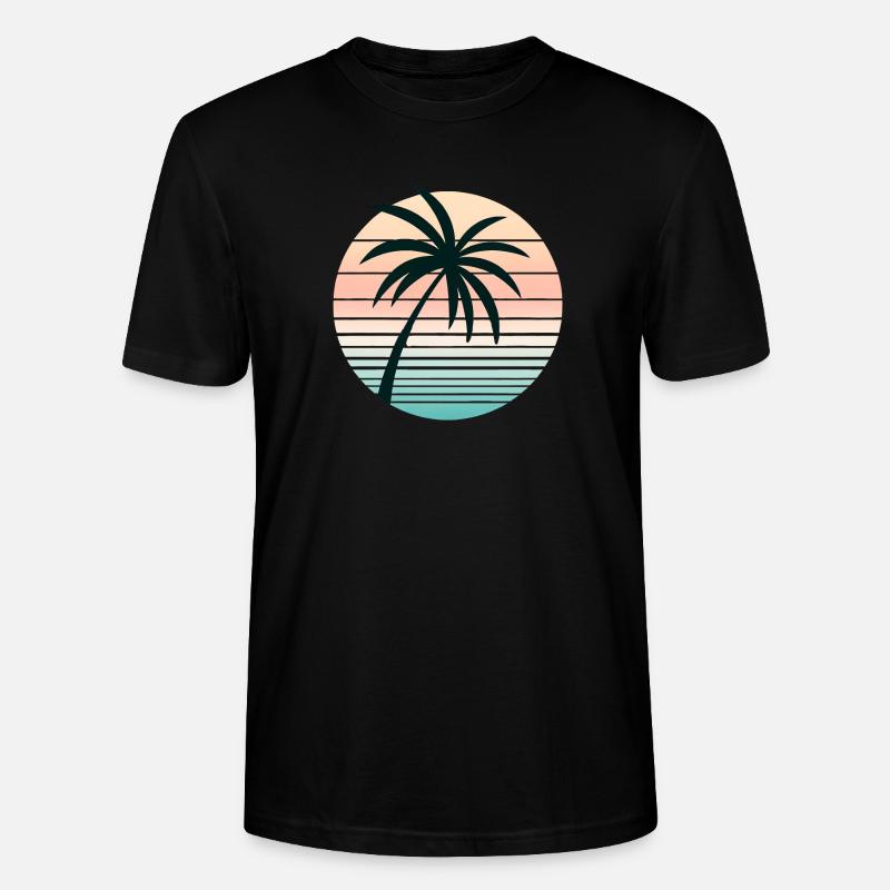 Synthwave Palme - Stanley/Stella Unisex Bio-T-Shirt CRAFTER - Schwarz