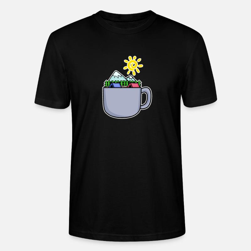 Café Mountain Mountains Summit - T-shirt bio CRAFTER Stanley Stella Unisexe - noir