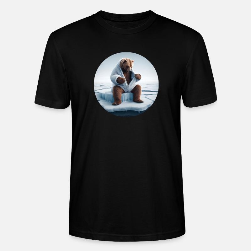 Bär im Schafspelz sitzt auf Scholle - Stanley/Stella Unisex Bio-T-Shirt CRAFTER - Schwarz