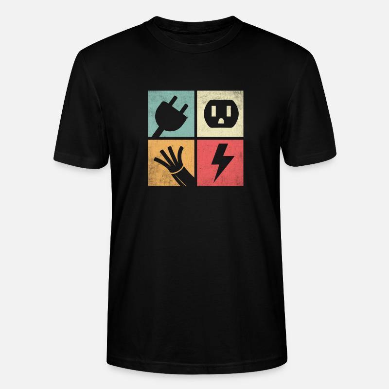 Steckverbinder & Pastellblitze - Stanley/Stella Unisex Bio-T-Shirt CRAFTER - Schwarz