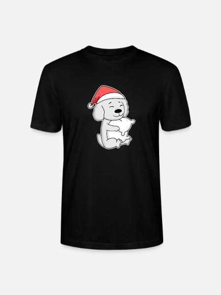 Maltese Dog Animal Christmas - Stanley/Stella CRAFTER Unisex Organic T-Shirt - black