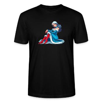 Ded Moroz Snegurotschka russischer Weihnachtsmann - Stanley/Stella Unisex Bio-T-Shirt CRAFTER - Schwarz - Vorne - Alina (178cm) & Michal (187cm)