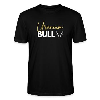Uranium Bull Investor Commodity Trader Shirt - Stanley/Stella CRAFTER Unisex Organic T-Shirt - black - Front - Alina (178cm) & Michal (187cm)