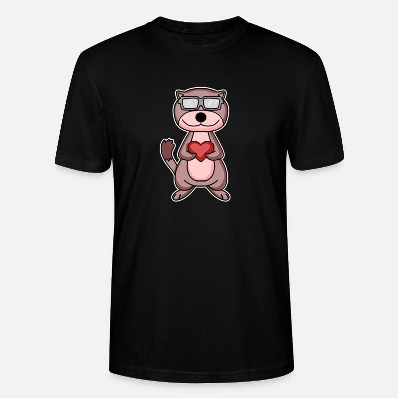 Wiesel mit Herz und Brille - Stanley/Stella Unisex Bio-T-Shirt CRAFTER - Schwarz