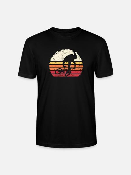 Retro Sunset Cyclist Silhouette - Stanley/Stella CRAFTER Unisex Organic T-Shirt - black