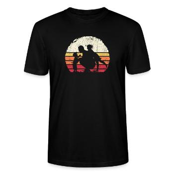 Sunset Trio Silhouette - Stanley/Stella Unisex Bio-T-Shirt CRAFTER - Schwarz - Vorne - Alina (178cm) & Michal (187cm)