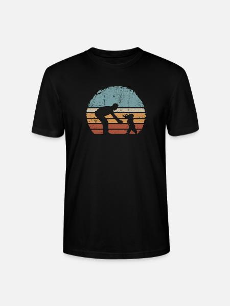 Sonnenuntergang Eltern- und Kind-Silhouette - Stanley/Stella Unisex Bio-T-Shirt CRAFTER - Schwarz