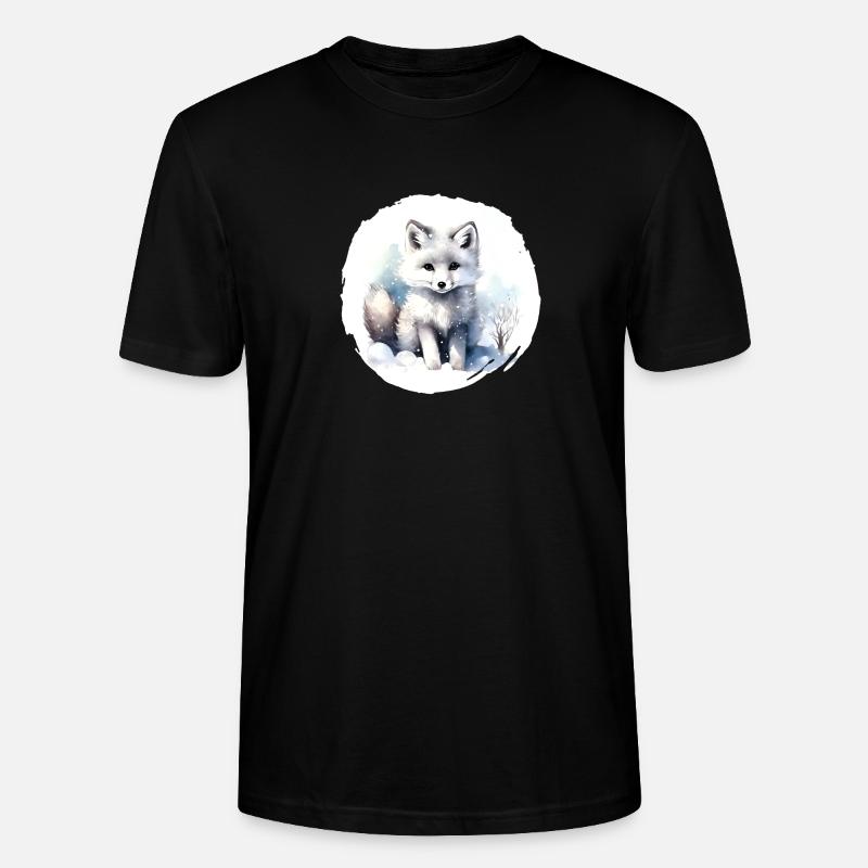 Polarfuchs Aquarell - Stanley/Stella Unisex Bio-T-Shirt CRAFTER - Schwarz