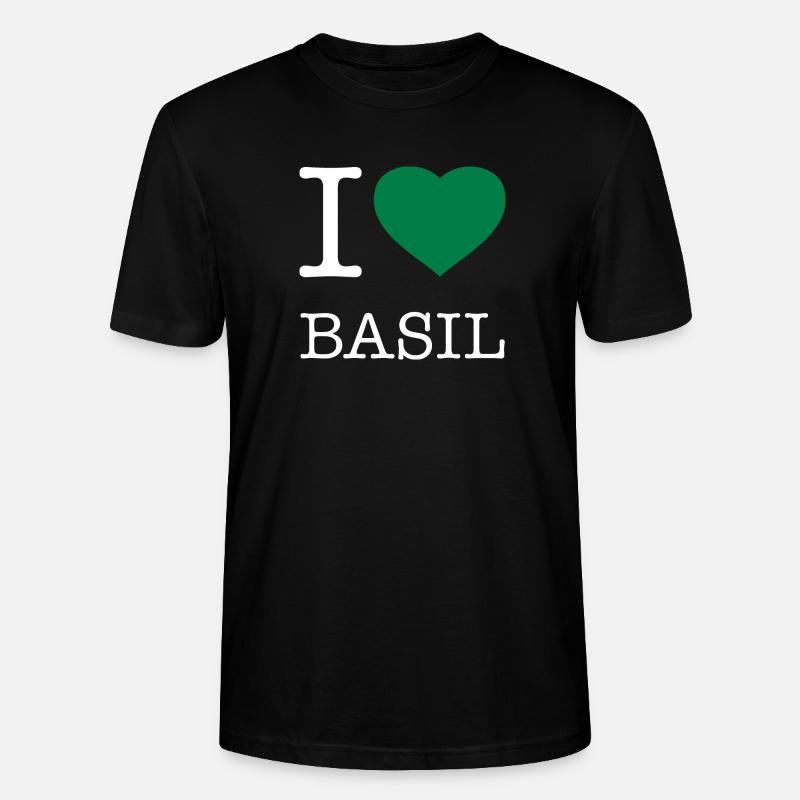 I LOVE BASIL Basilikum - Stanley/Stella Unisex Bio-T-Shirt CRAFTER - Schwarz