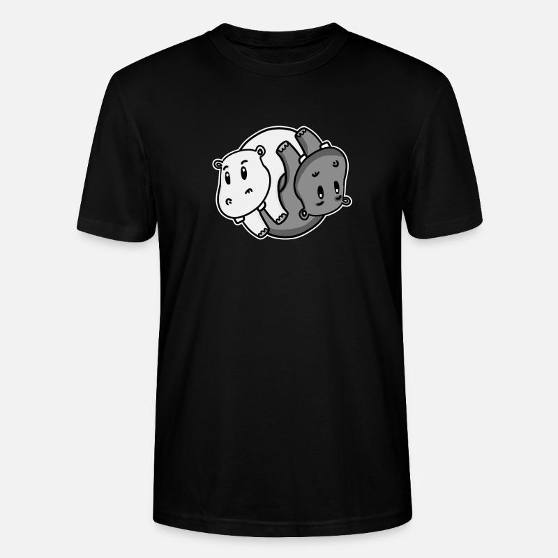 Yin Yang Nilpferd - Stanley/Stella Unisex Bio-T-Shirt CRAFTER - Schwarz