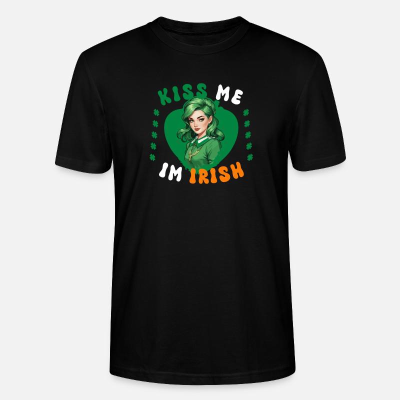 Küss mich, ich bin Irin - Stanley/Stella Unisex Bio-T-Shirt CRAFTER - Schwarz