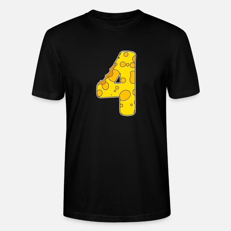 Zahl 4 - Vier - Vierter - Stanley/Stella Unisex Bio-T-Shirt CRAFTER - Schwarz