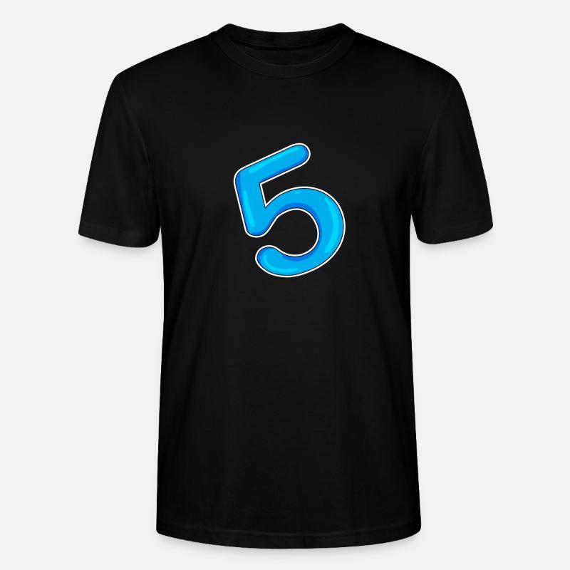 Nummer 5 Blau - Stanley/Stella Unisex Bio-T-Shirt CRAFTER - Schwarz