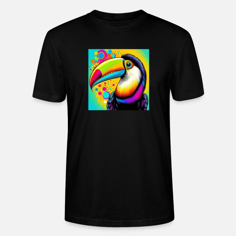 Tukan Pop Art - Stanley/Stella Unisex Bio-T-Shirt CRAFTER - Schwarz