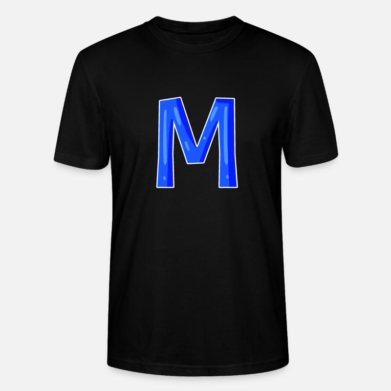 Lettre M - Lettre initiale M - T-shirt bio CRAFTER Stanley Stella Unisexe - noir