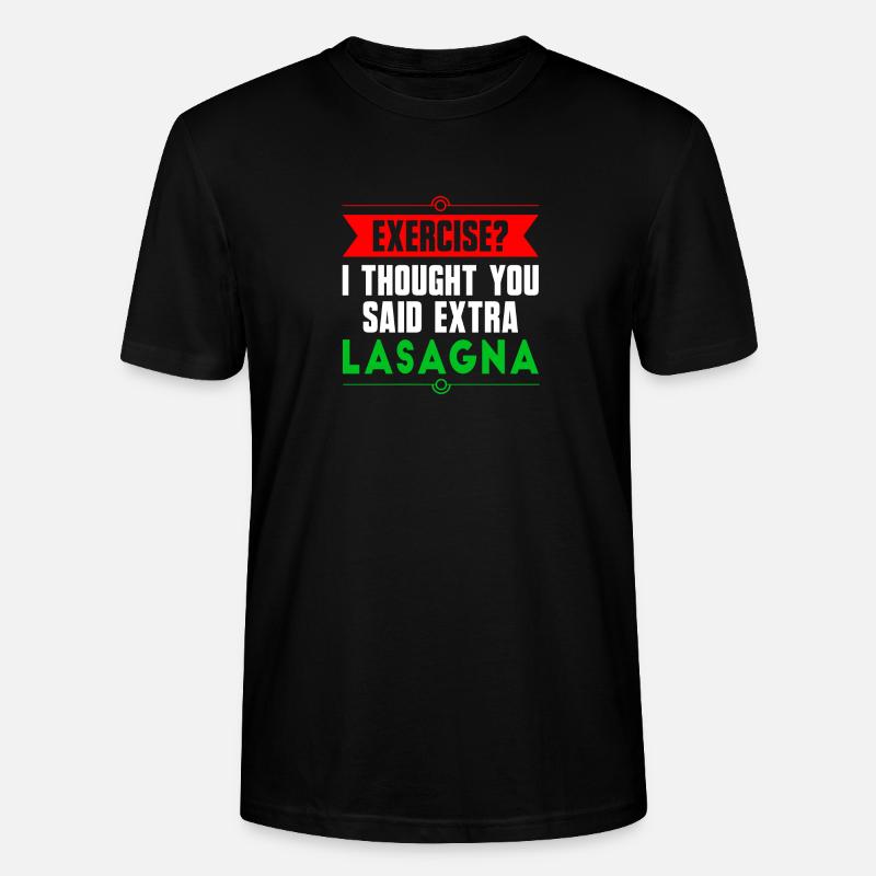Faire de l'exercice ? Lasagne - T-shirt bio CRAFTER Stanley Stella Unisexe - noir