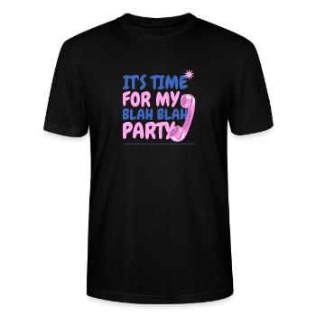 It's time for my blah blah party - T-shirt bio CRAFTER Stanley Stella Unisexe - noir - Devant - Alina (178cm) & Michal (187cm)
