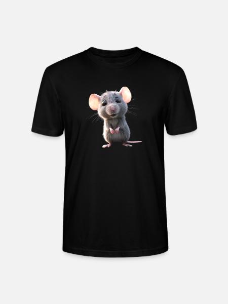 Råtta, söt mus, gnagare, dvärgmus, små råttor - Ekologisk T-shirt CRAFTER unisex från Stanley/Stella - svart