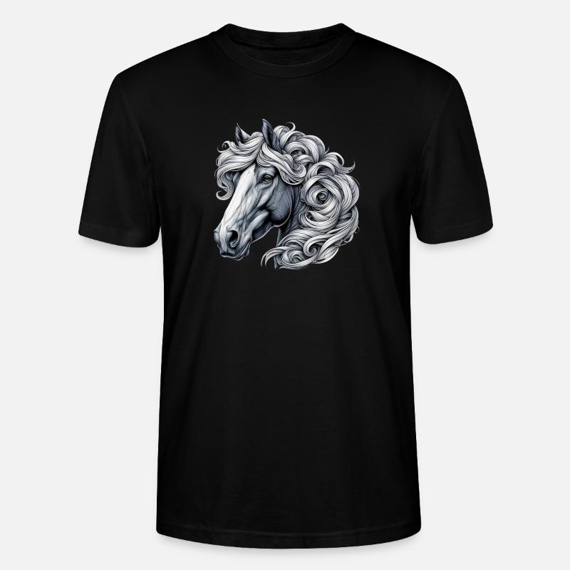 Pferd - Stanley/Stella Unisex Bio-T-Shirt CRAFTER - Schwarz