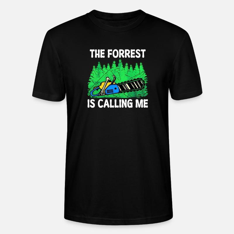 Tronçonneuse déclaration boiseries arbre bûcheron - T-shirt bio CRAFTER Stanley Stella Unisexe - noir