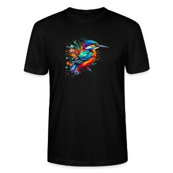 Eisvogel - Stanley/Stella Unisex Bio-T-Shirt CRAFTER - Schwarz - Vorne - Alina (178cm) & Michal (187cm)