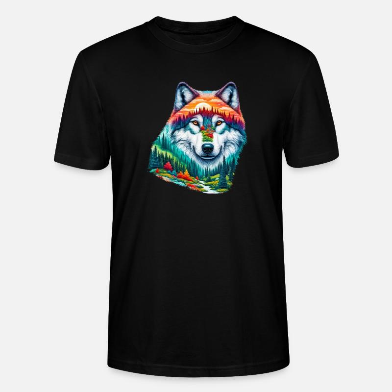 Loup - T-shirt bio CRAFTER Stanley Stella Unisexe - noir