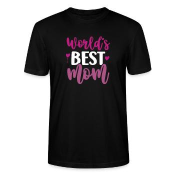 Die beste Mutter der Welt - Stanley/Stella Unisex Bio-T-Shirt CRAFTER - Schwarz - Vorne - Alina (178cm) & Michal (187cm)
