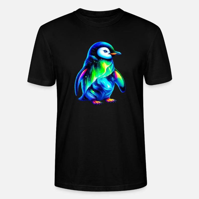 Aurora Borealis Pinguin - Stanley/Stella Unisex Bio-T-Shirt CRAFTER - Schwarz
