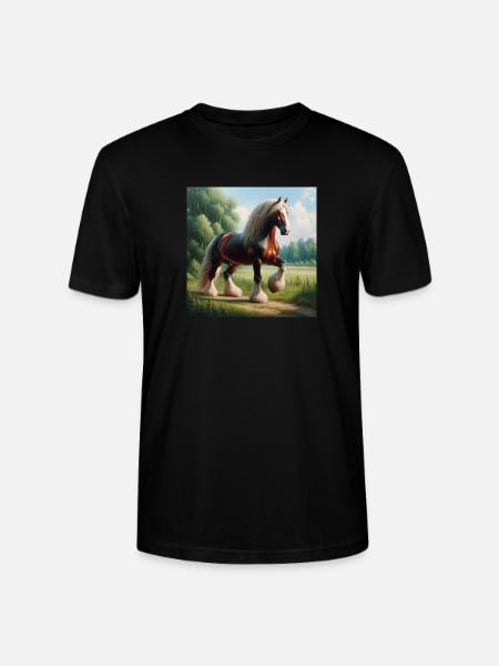 Aquarell Percheron Pferd - Stanley/Stella Unisex Bio-T-Shirt CRAFTER - Schwarz