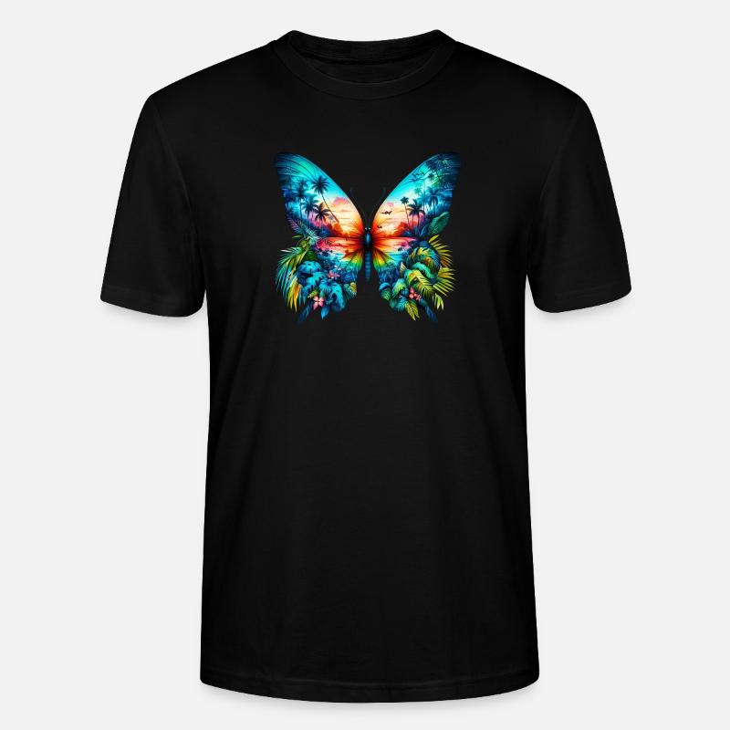 Papillon - T-shirt bio CRAFTER Stanley Stella Unisexe - noir
