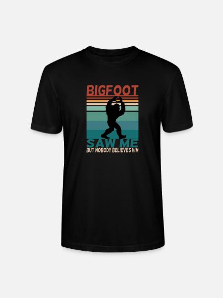 Bigfoot lustiger Spruch Retro Background - Stanley/Stella Unisex Bio-T-Shirt CRAFTER - Schwarz