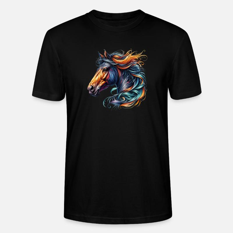 Pferd - Stanley/Stella Unisex Bio-T-Shirt CRAFTER - Schwarz