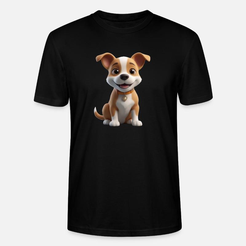 Süßes Hündchen mit Herzchen - Stanley/Stella Unisex Bio-T-Shirt CRAFTER - Schwarz