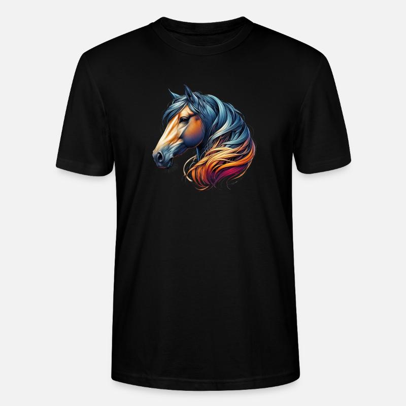 Pferd - Stanley/Stella Unisex Bio-T-Shirt CRAFTER - Schwarz