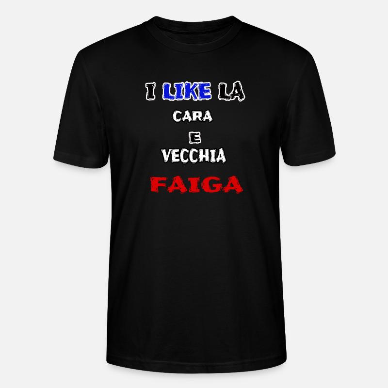 maglia simpatica CARA E VECCHIA FAIGA jerry calà - Maglietta unisex ecologica CRAFTER di Stanley/Stella - nero