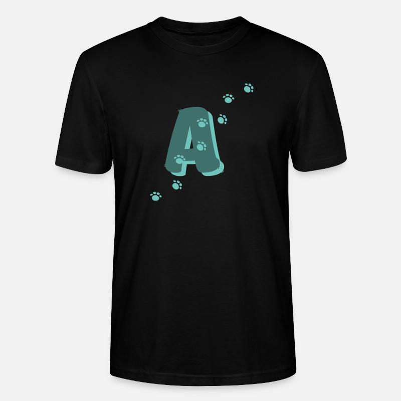 Pfoten Buchstabe A - Stanley/Stella Unisex Bio-T-Shirt CRAFTER - Schwarz