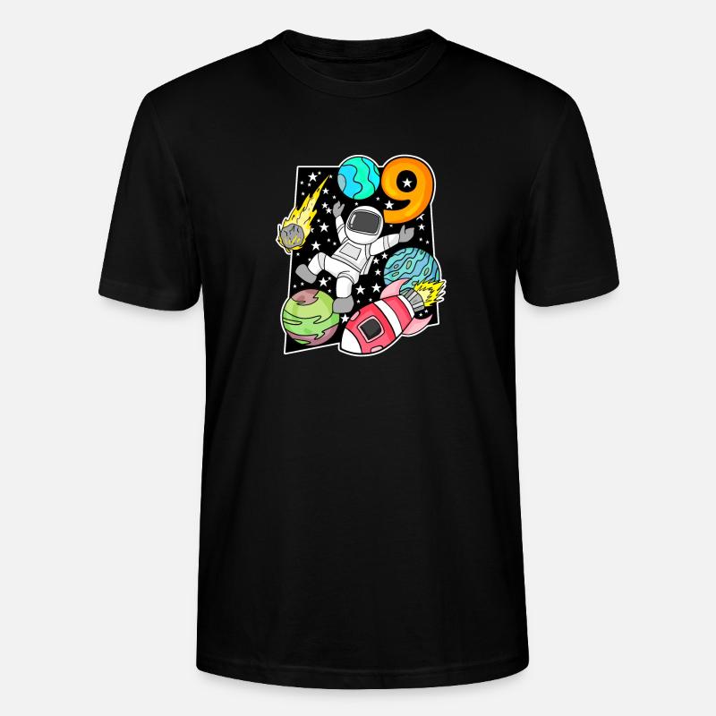 Astronaute - 9e anniversaire garçon - T-shirt bio CRAFTER Stanley Stella Unisexe - noir