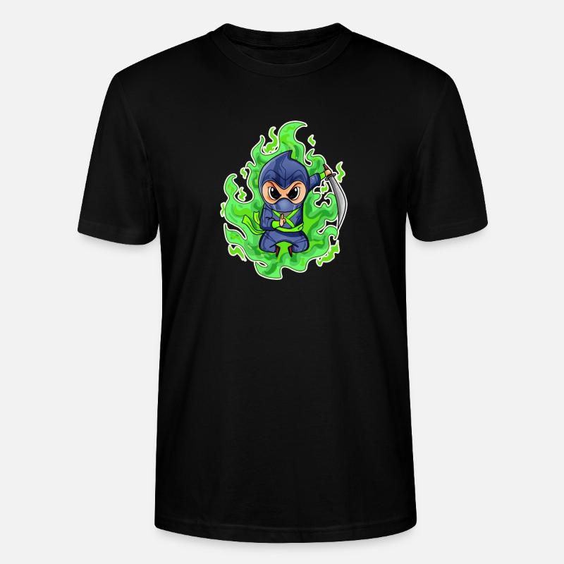 Motif Ninja Vert Feu - T-shirt bio CRAFTER Stanley Stella Unisexe - noir