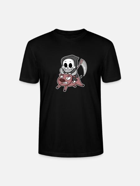Grim Reaper Cow Motif - Stanley/Stella CRAFTER Unisex Organic T-Shirt - black