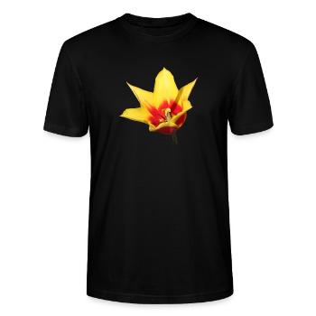Tulip – Spring Awakening in Color - Stanley/Stella CRAFTER Unisex Organic T-Shirt - black - Front - Alina (178cm) & Michal (187cm)