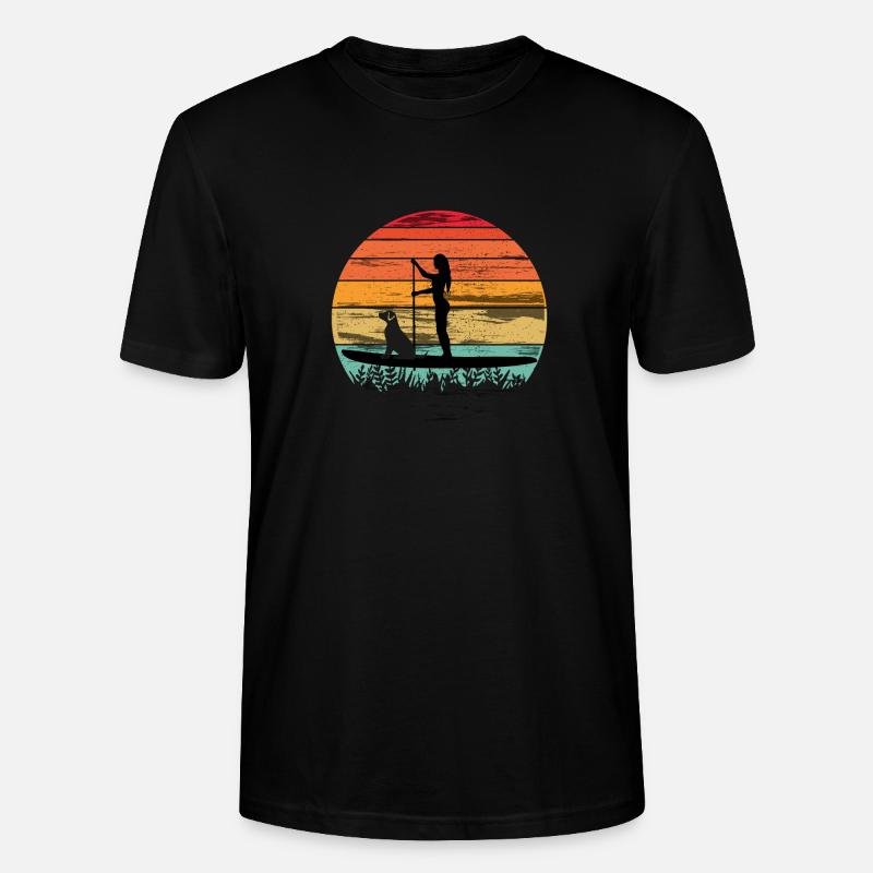 Paddleboarding with dog - Paddleboarding Tee - Stanley/Stella Unisex Bio-T-Shirt CRAFTER - Schwarz