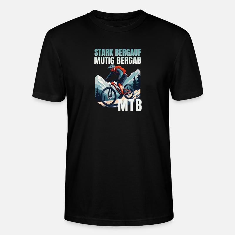 MTB: Stark bergauf - Mutig bergab - Stanley/Stella Unisex Bio-T-Shirt CRAFTER - Schwarz
