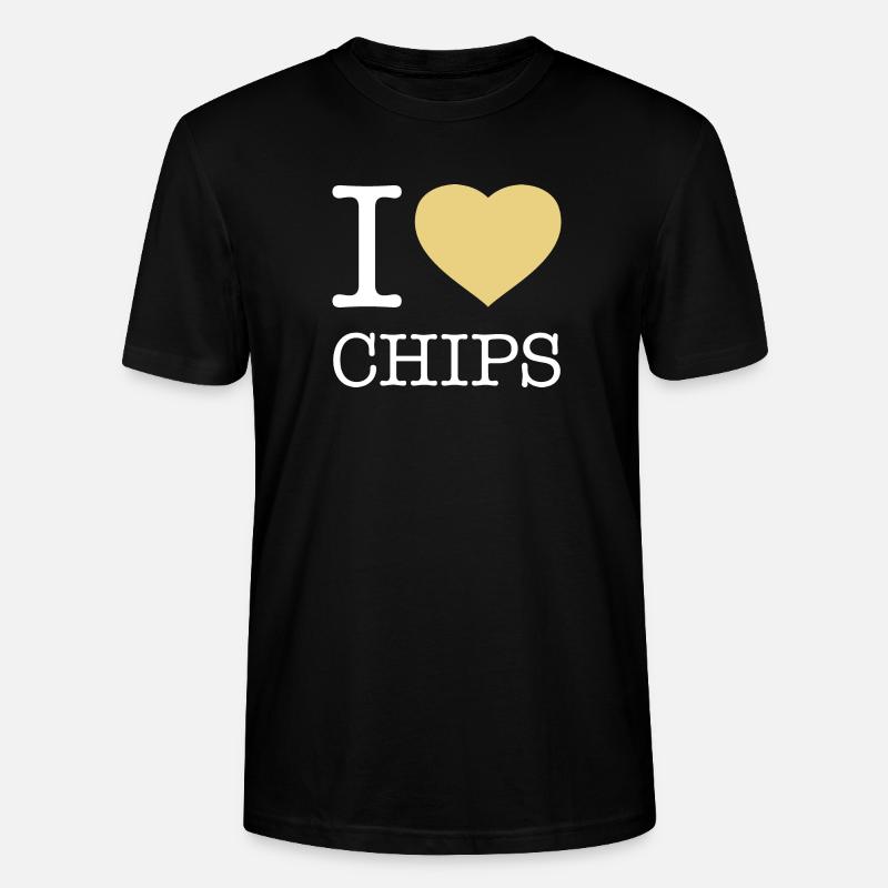 I LOVE CHIPS - Stanley/Stella Unisex Bio-T-Shirt CRAFTER - Schwarz