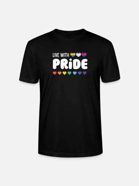 LGBTQ Pride Month - Live with Pride - Stanley/Stella CRAFTER Unisex Organic T-Shirt - black