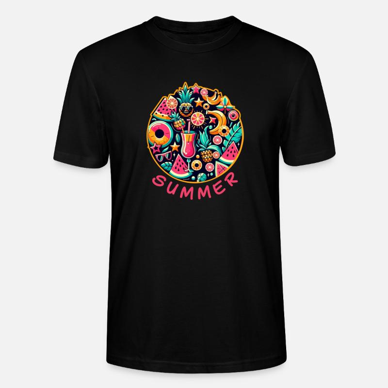 Sommerliche Farben - Stanley/Stella Unisex Bio-T-Shirt CRAFTER - Schwarz