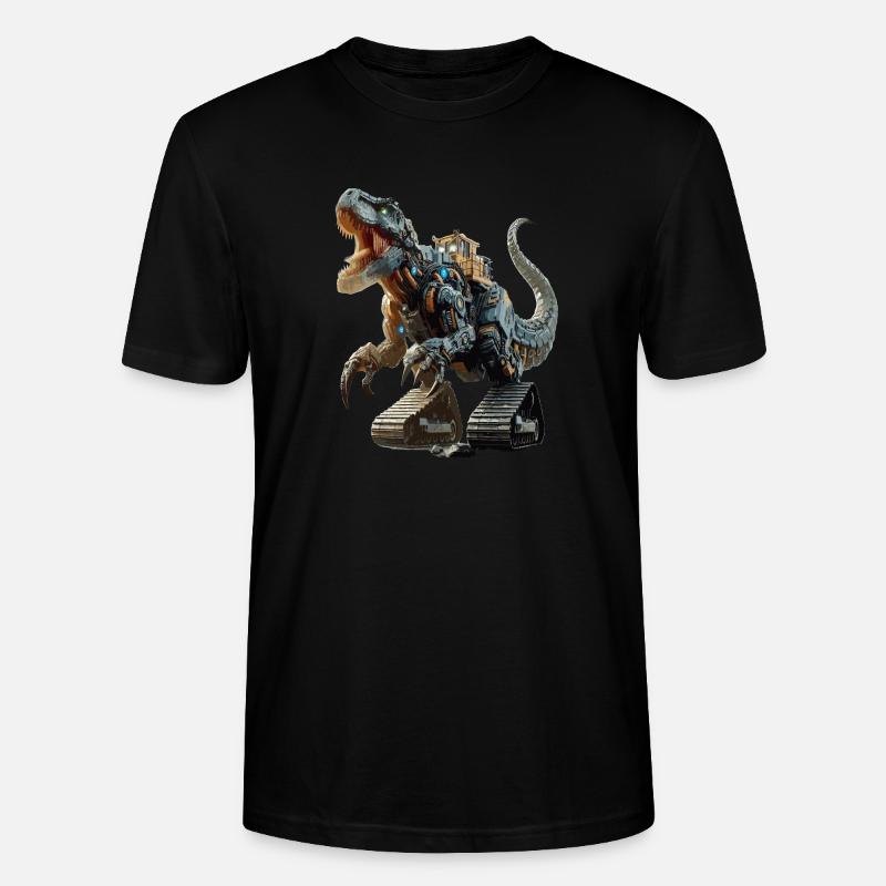 Bagger T-Rex Dinosaurier - Stanley/Stella Unisex Bio-T-Shirt CRAFTER - Schwarz