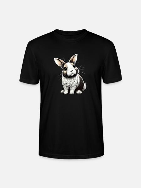 Adorable bunny illustration - Stanley/Stella CRAFTER Unisex Organic T-Shirt - black